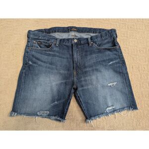 Polo Ralph Lauren Shorts Mens 40 Blue The Sullivan Slim Distressed Cut Off Denim